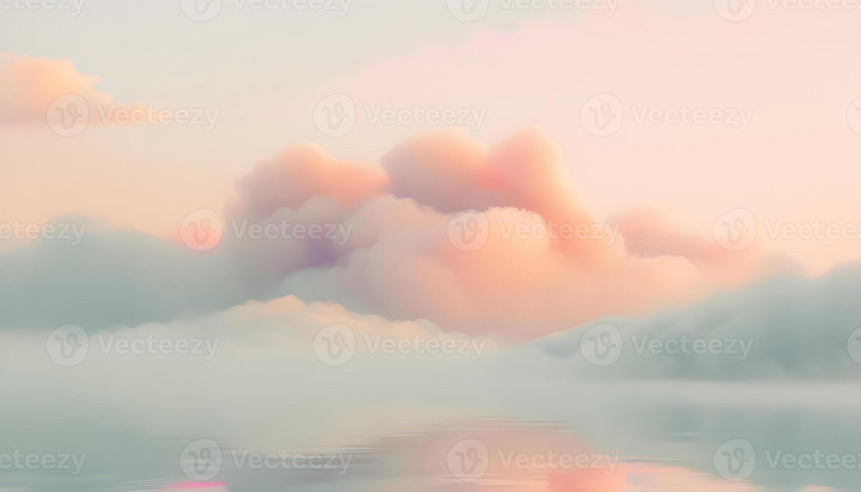 Clouds and water in a pink sky with clouds photo