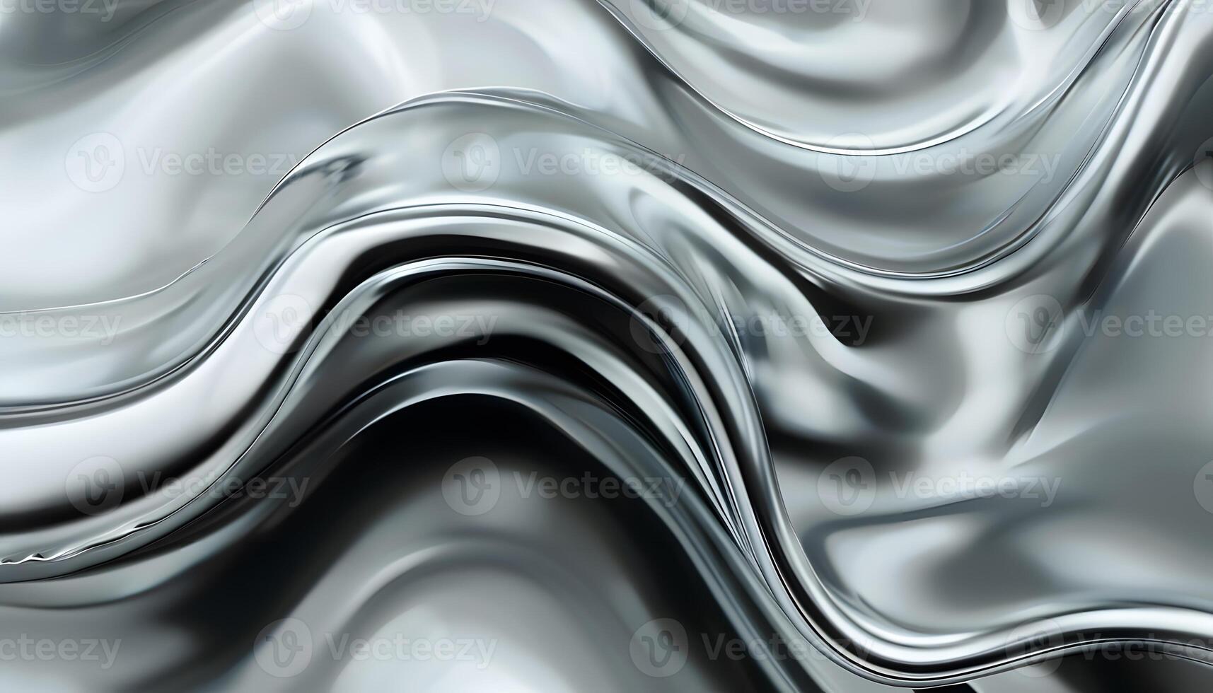 A silver metal wave pattern with a black background photo