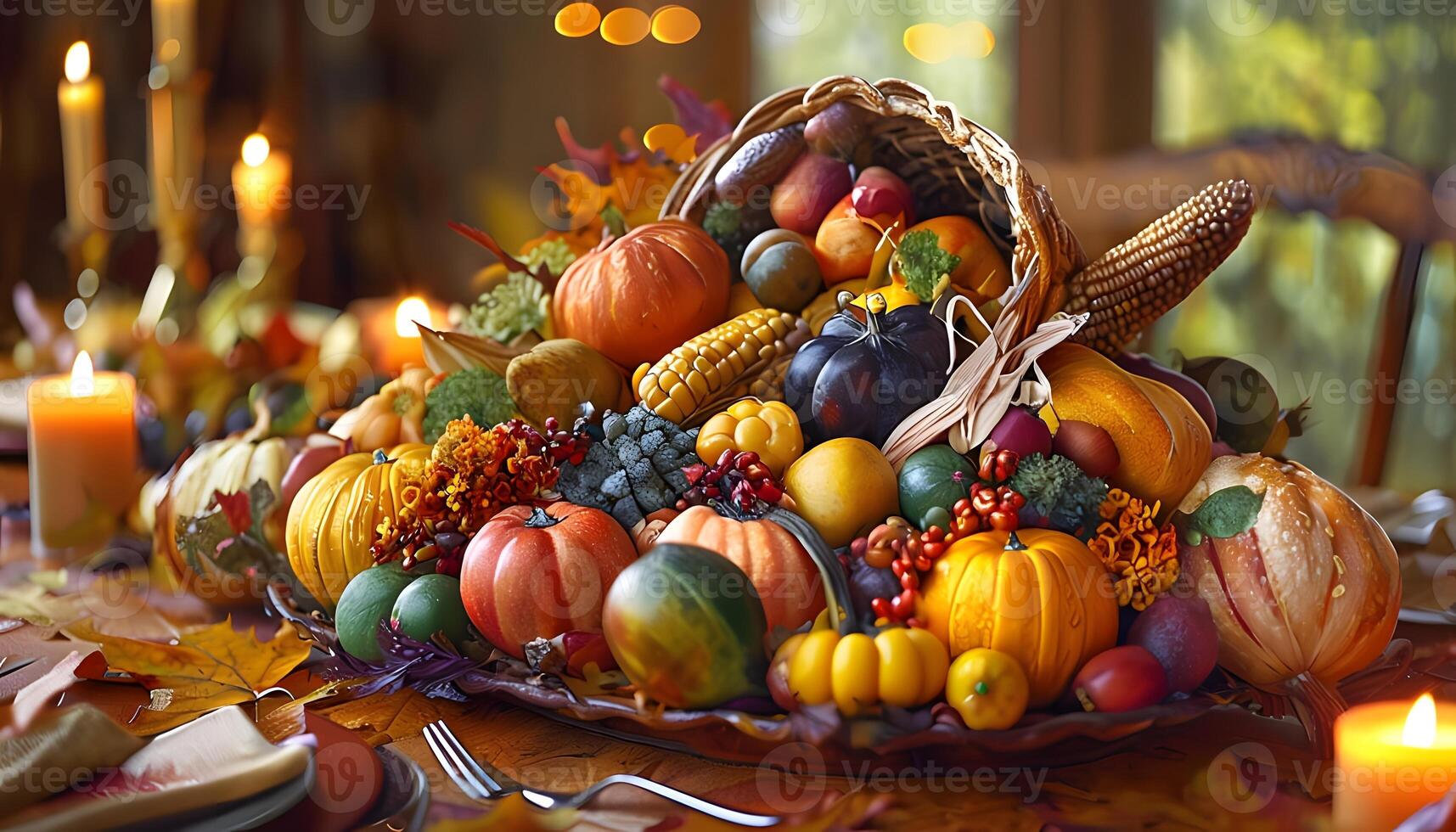 A table with a cornucopia of fruits and vegetables photo