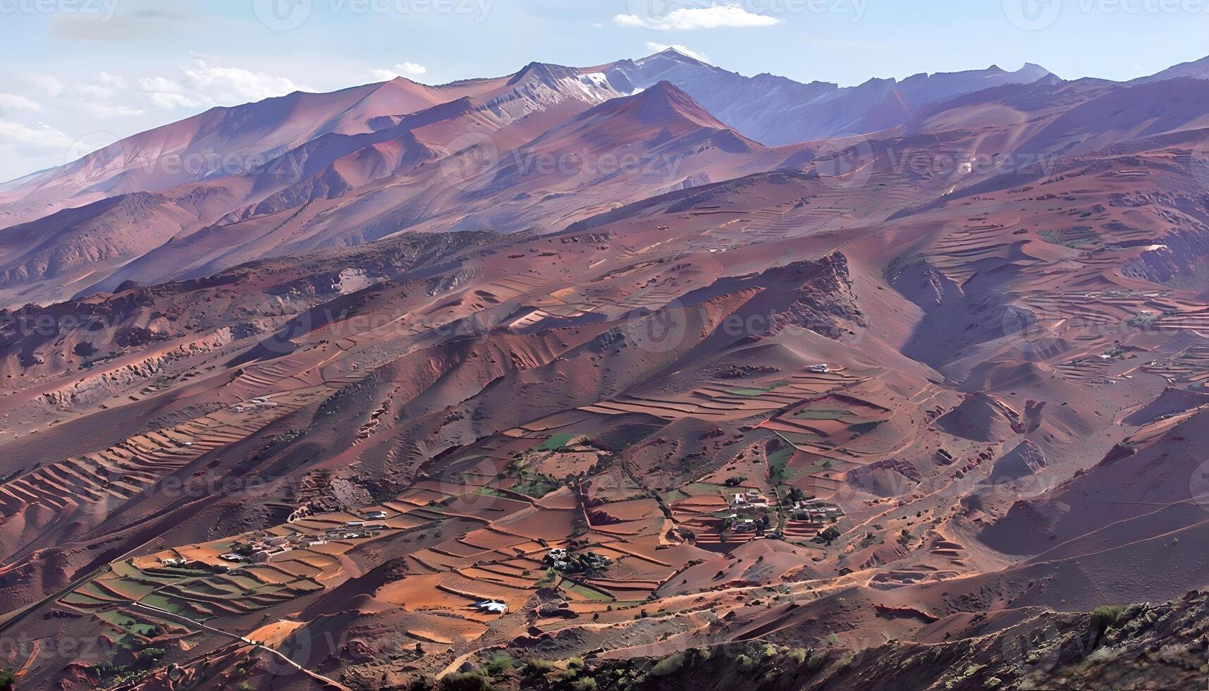 A mountain range with a lot of dirt and rocks photo