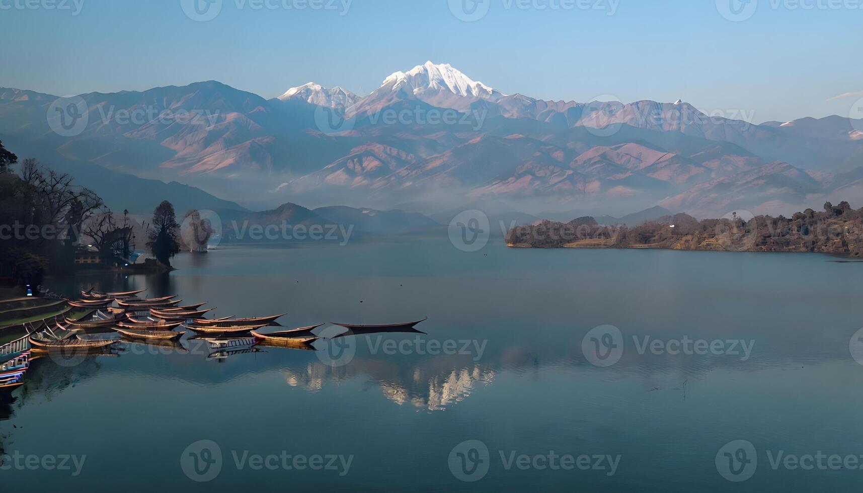 A lake with boats on it photo