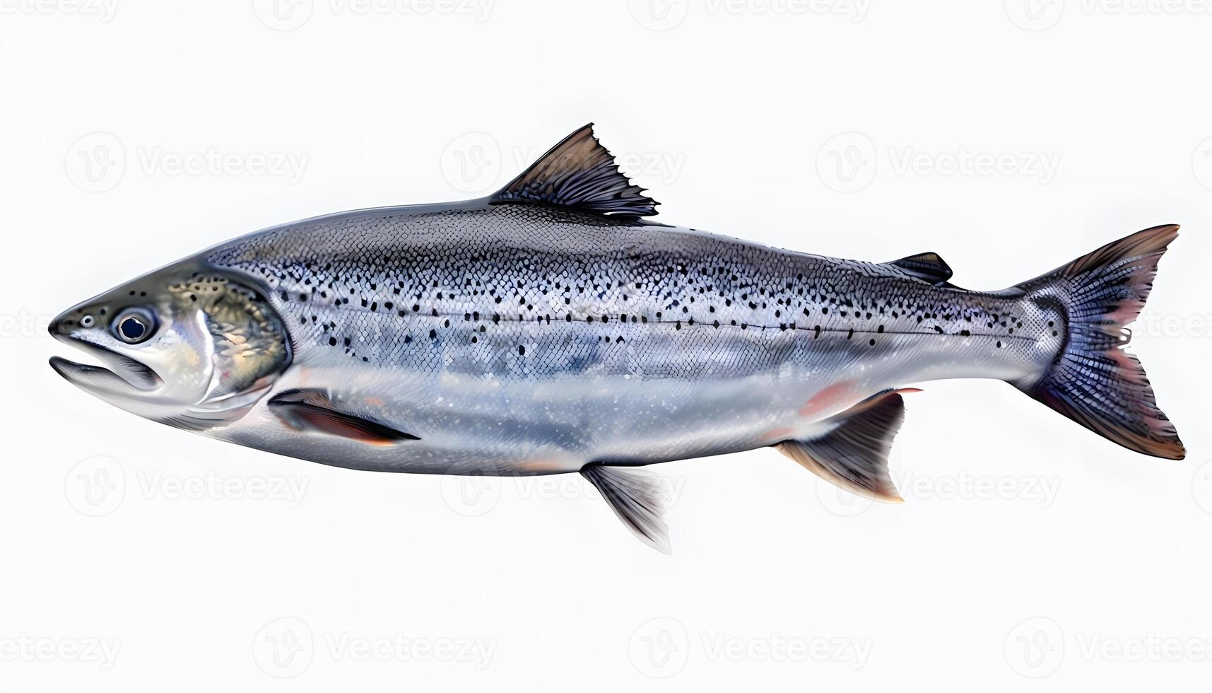 A fish is shown on a white background photo