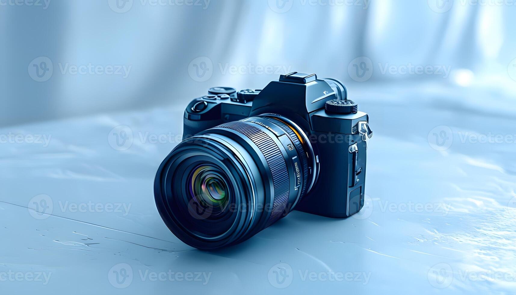 A digital camera sitting on a table photo