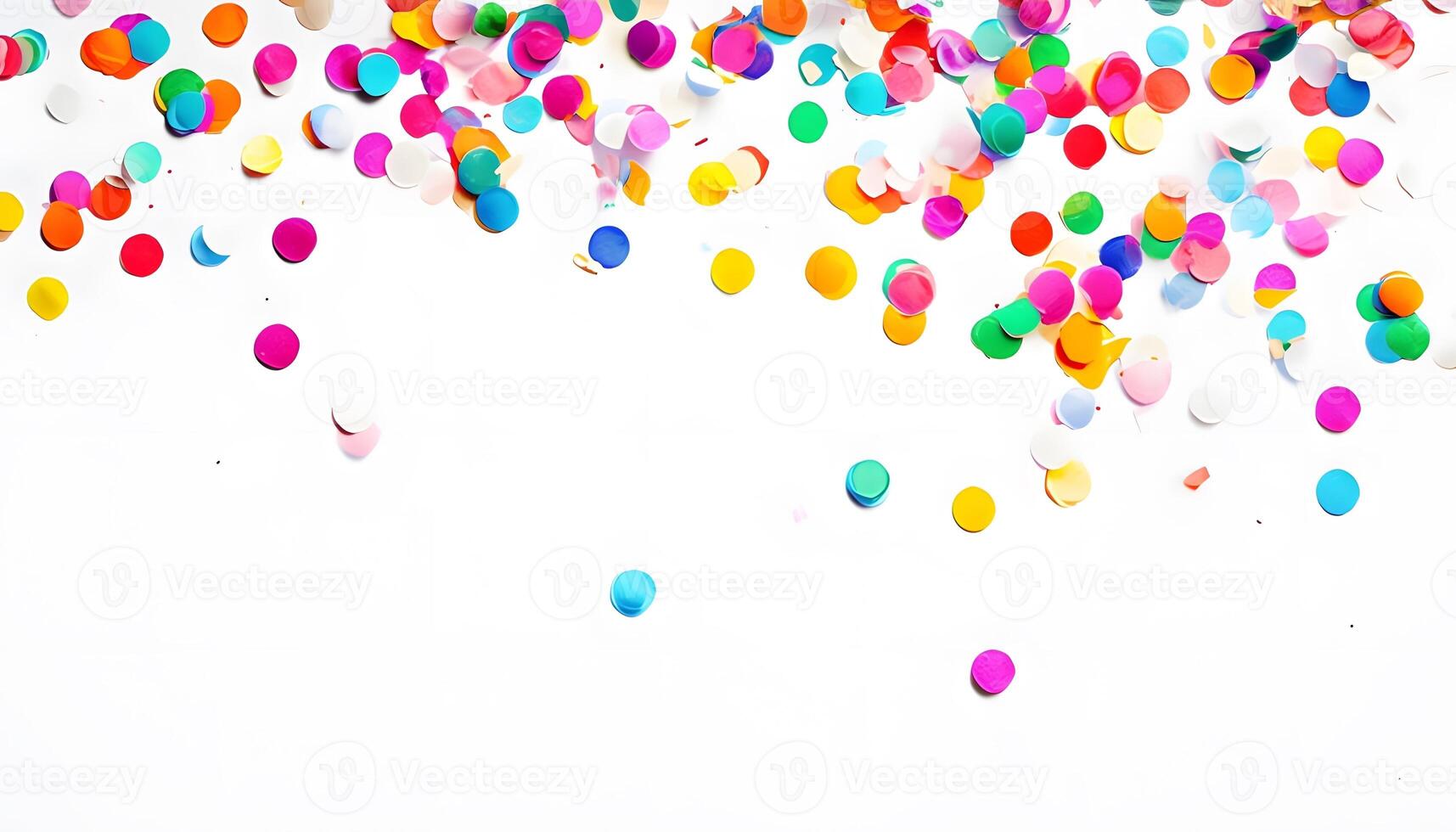 Many colorful confetti falling from the sky photo