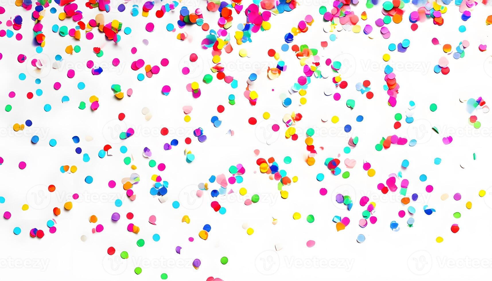 Colorful confetti falling from the sky photo