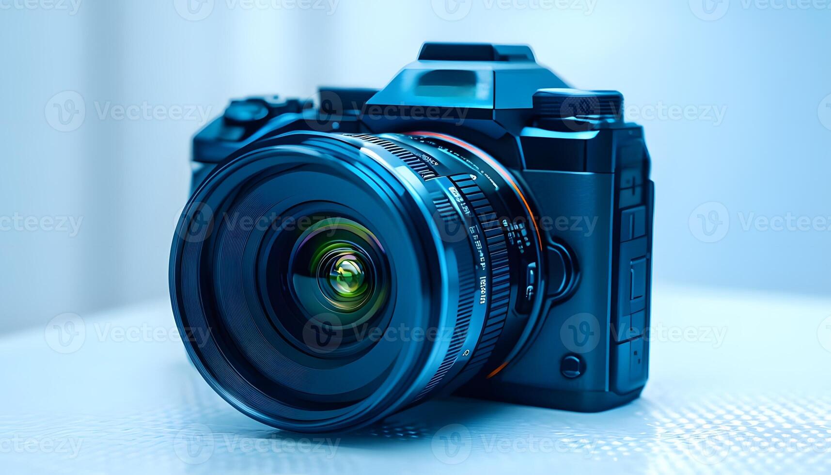 A digital camera sitting on a table photo