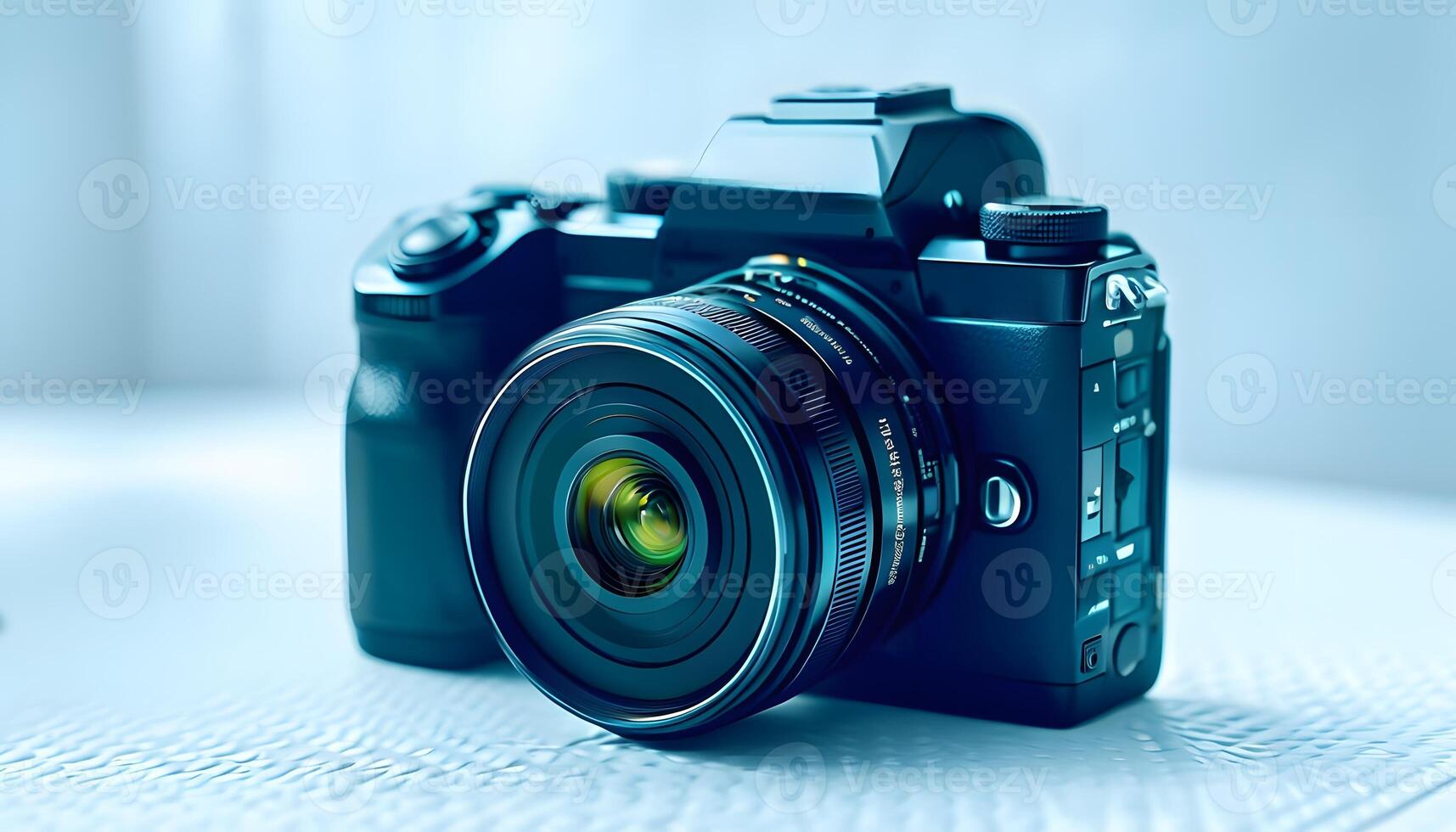 A digital camera sitting on a table photo