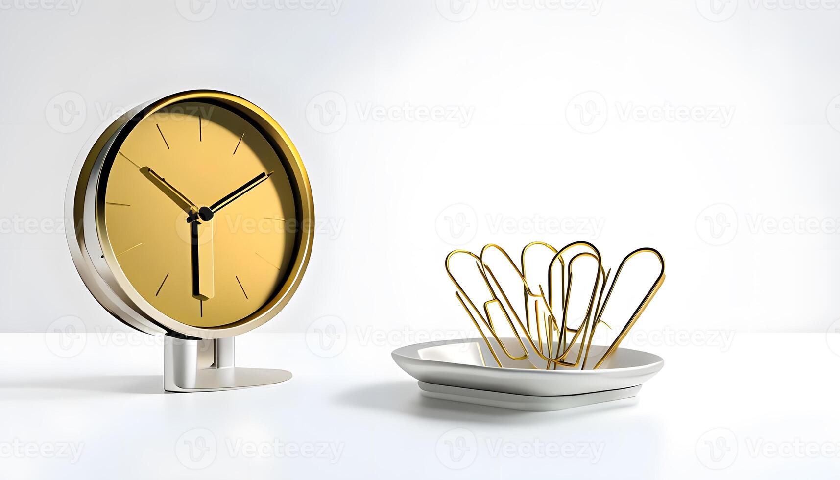 A clock and a clip board photo