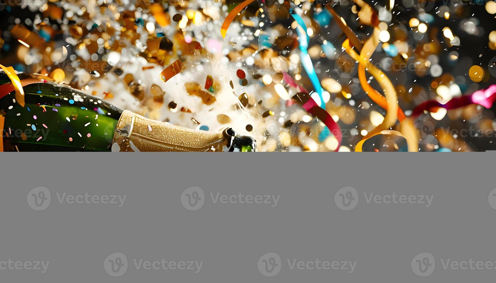 A bottle of champagne is being thrown into the air photo