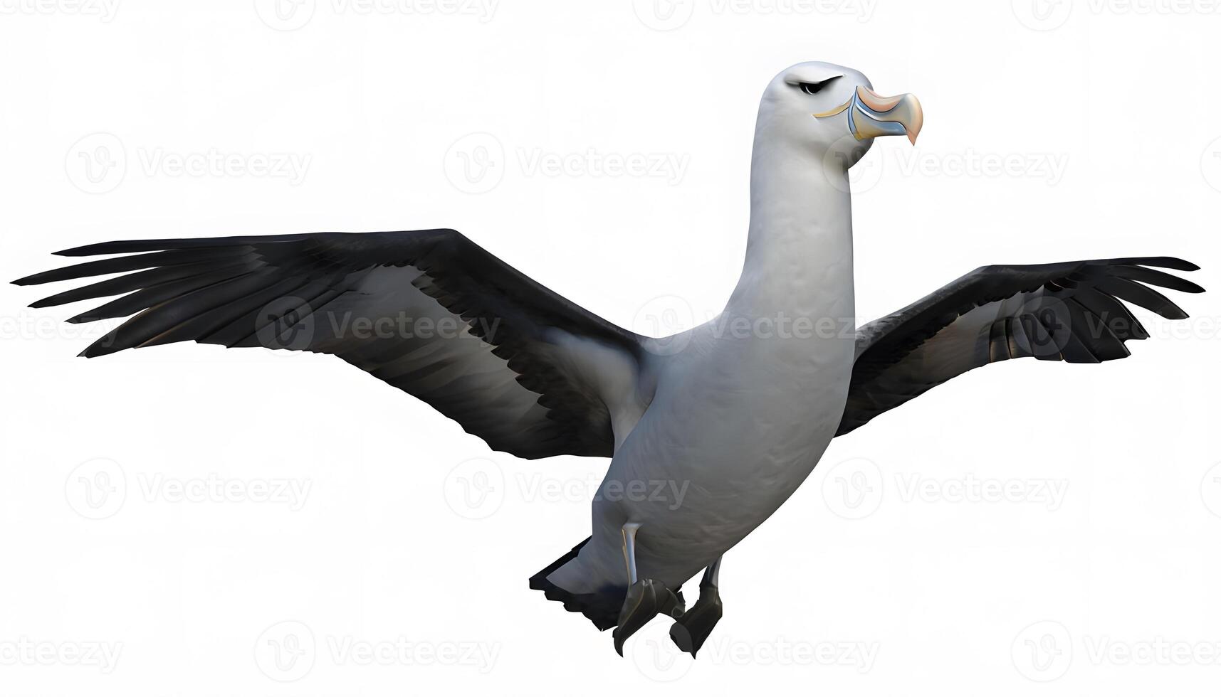 A large bird with wings spread out photo