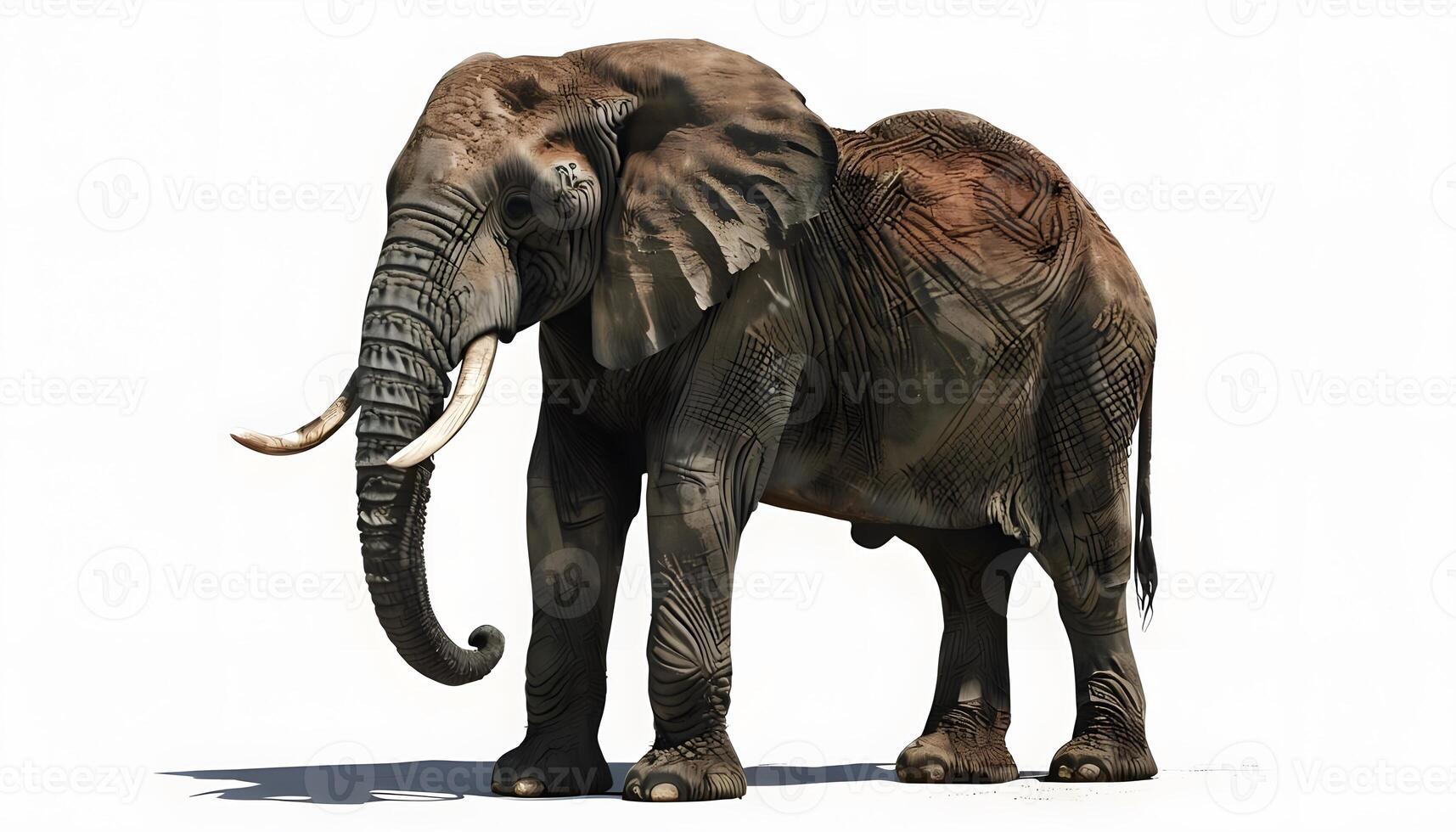 An elephant standing on a white background photo