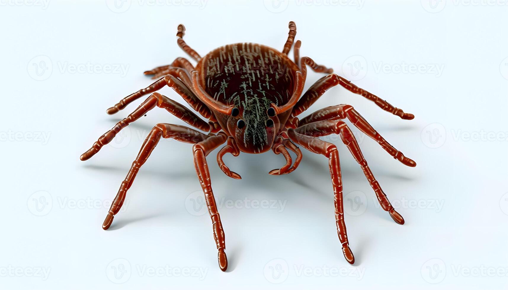 A red spider on a white background photo