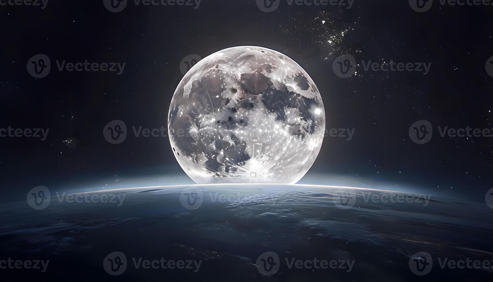The moon is seen over the earth in this image photo