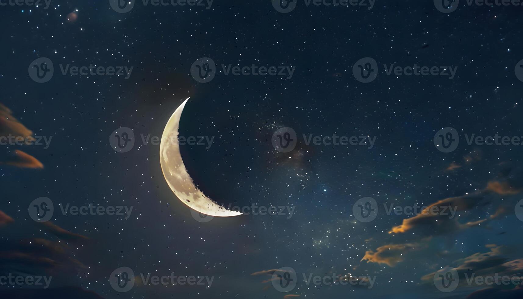 The moon is seen in the sky with clouds photo