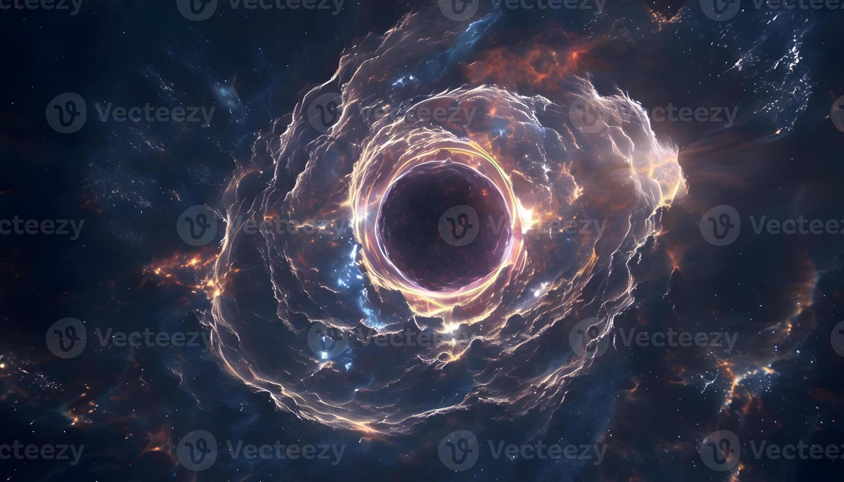 A black hole in space with a bright light photo