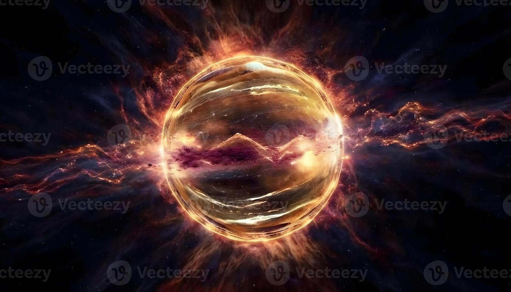 An image of a glowing ball of fire photo