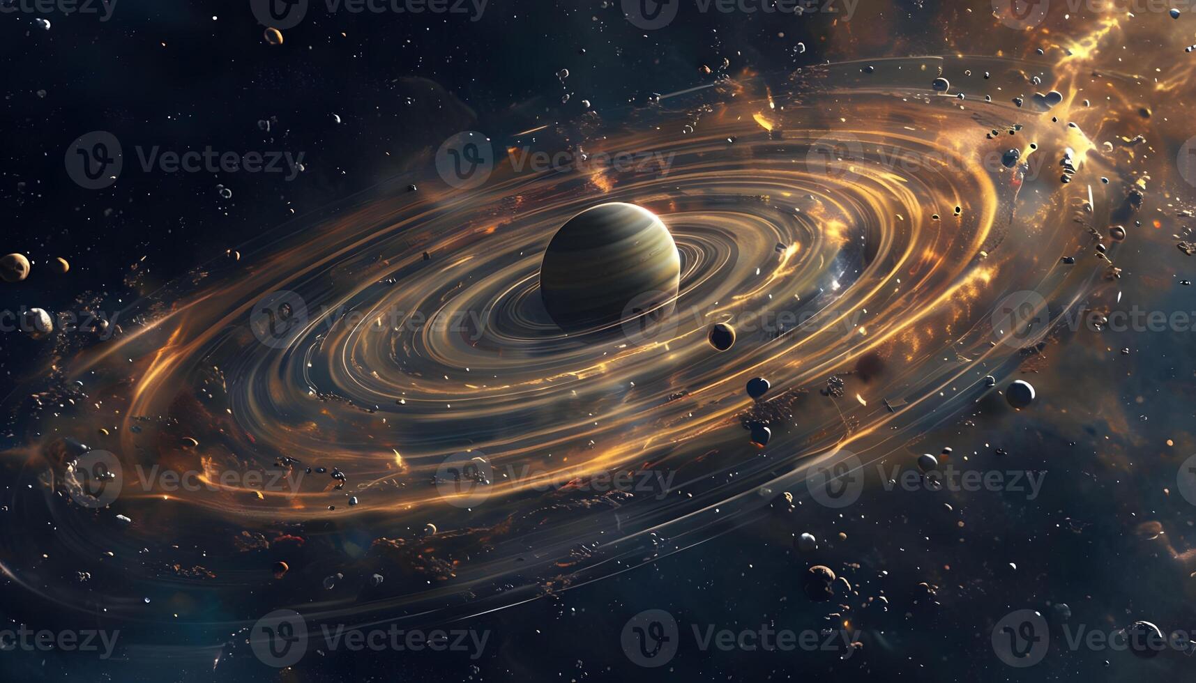 An artist's rendering of a planet with a ring around it photo