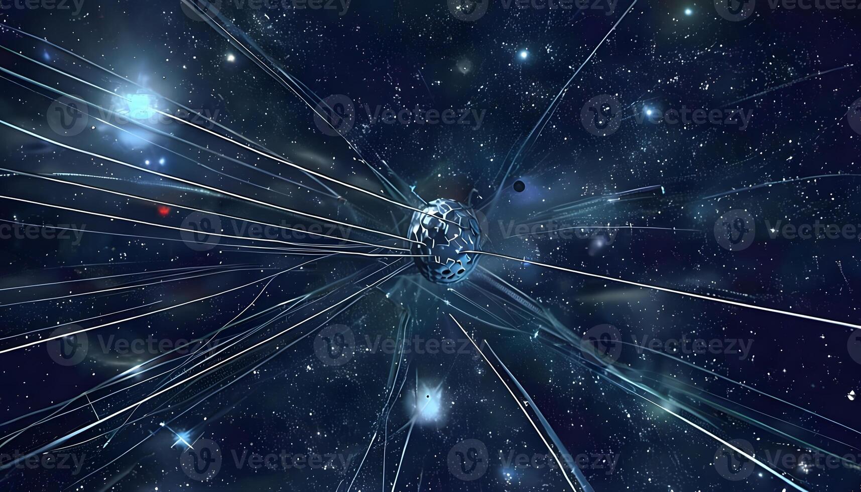 A space station with many lines and lines photo