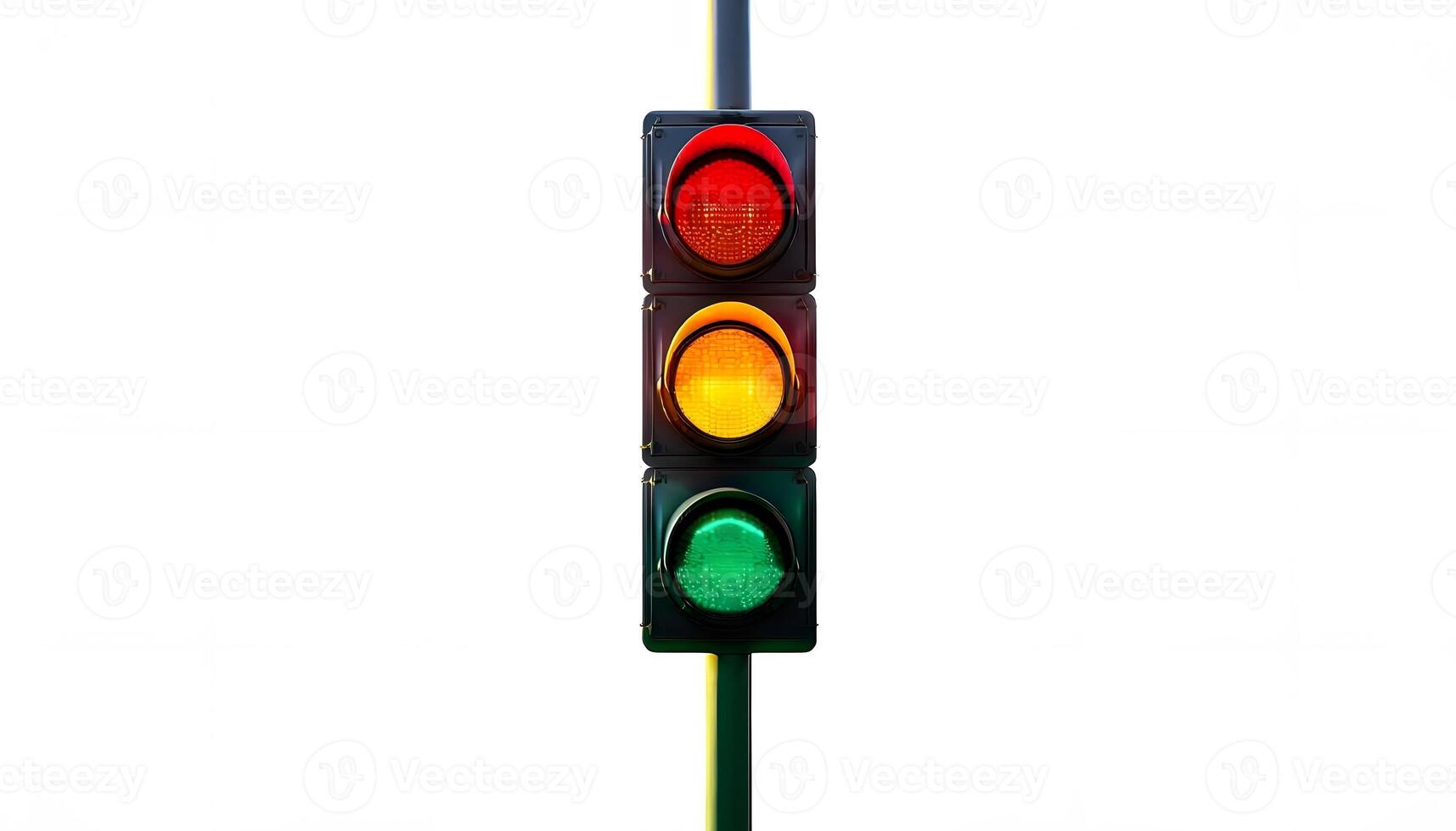 A traffic light with green and red lights on it photo
