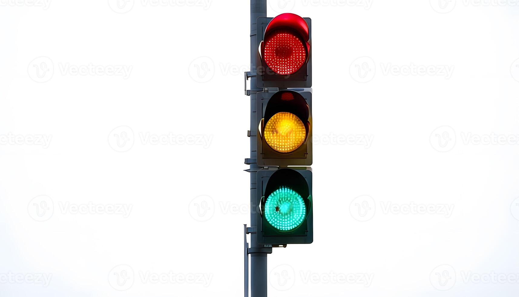 A traffic light with a white background photo