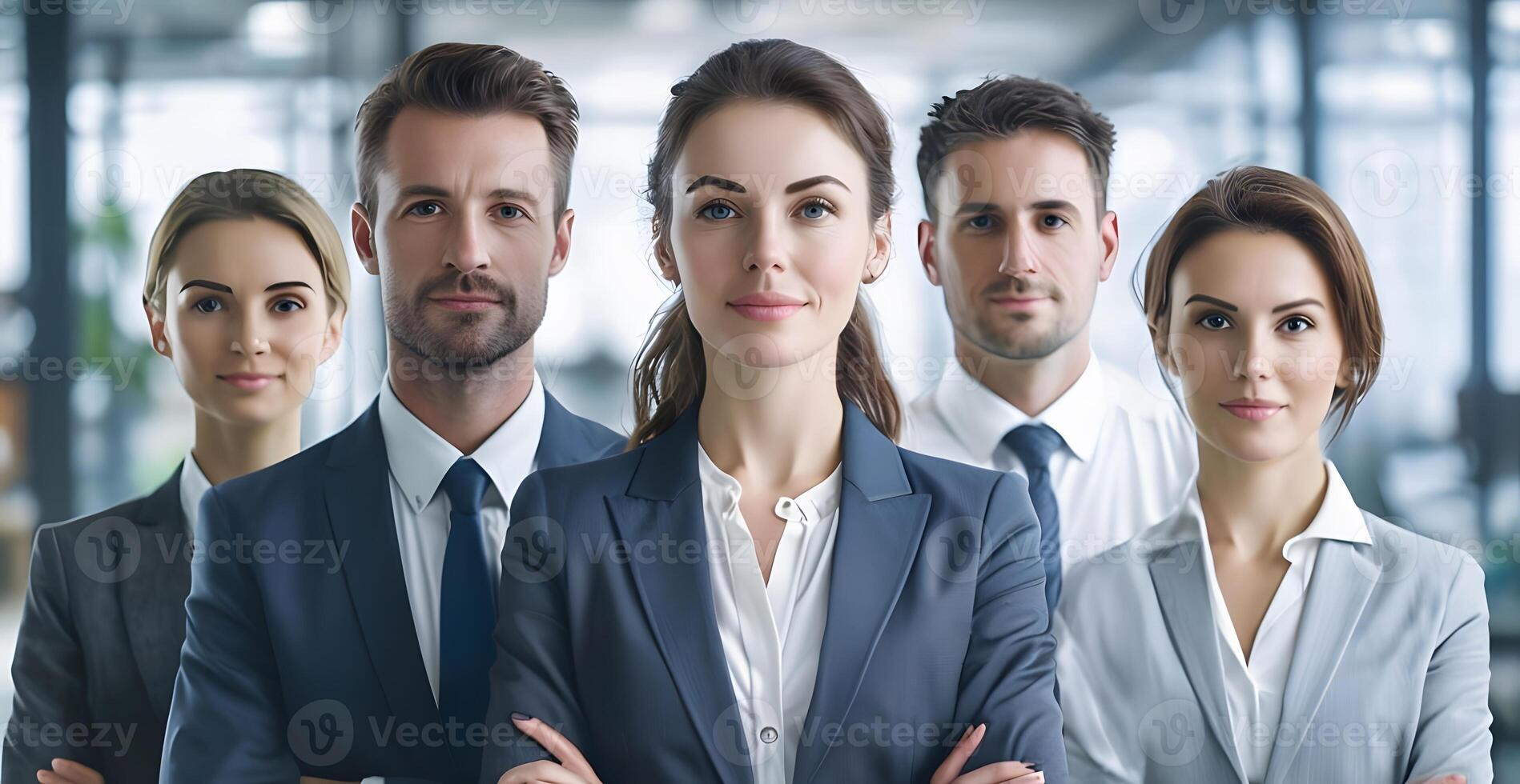 A group of business people standing in front of each other photo