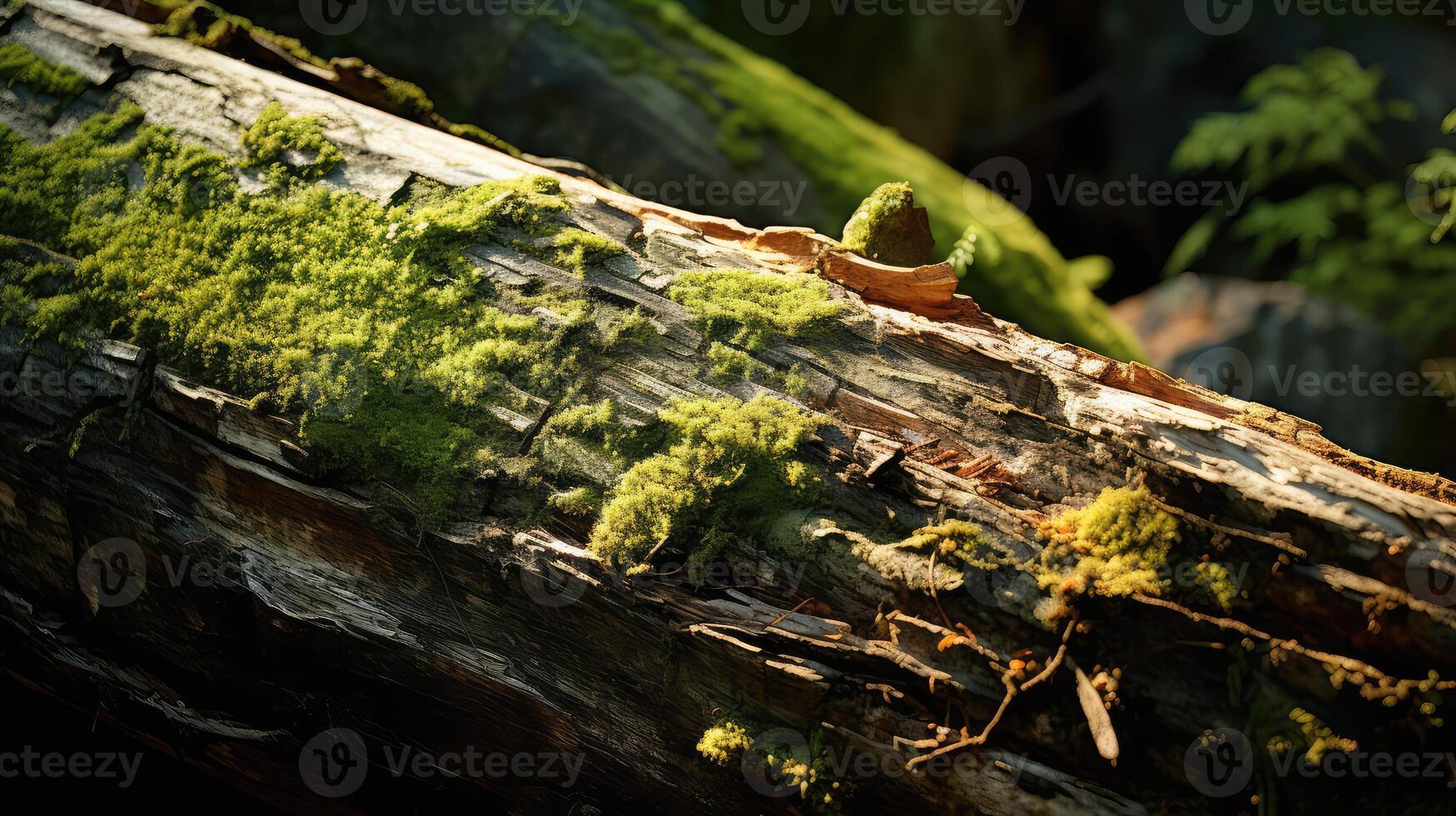 moss wood trunk photo