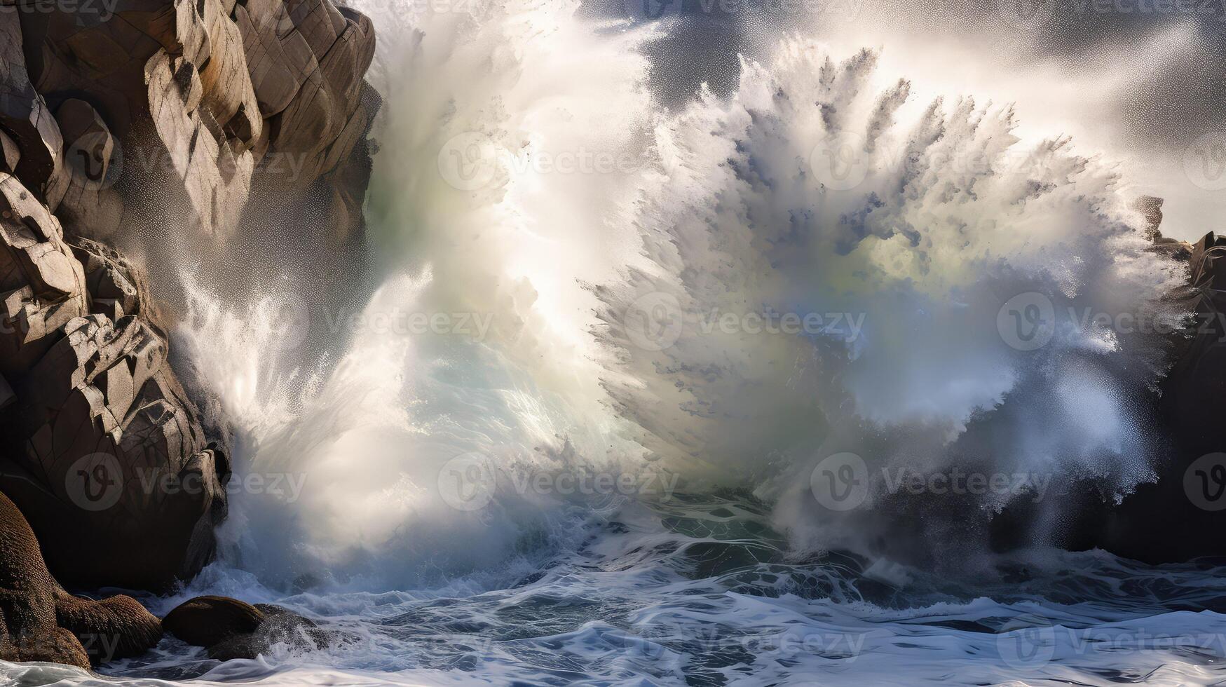 shoreline water crashing photo