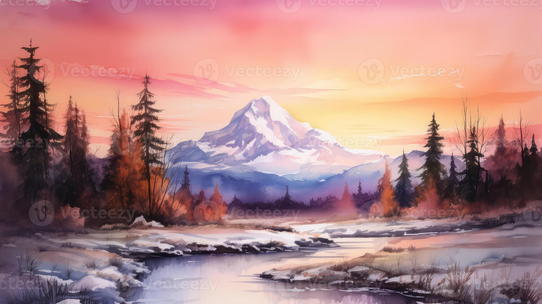 artist water color mountain photo
