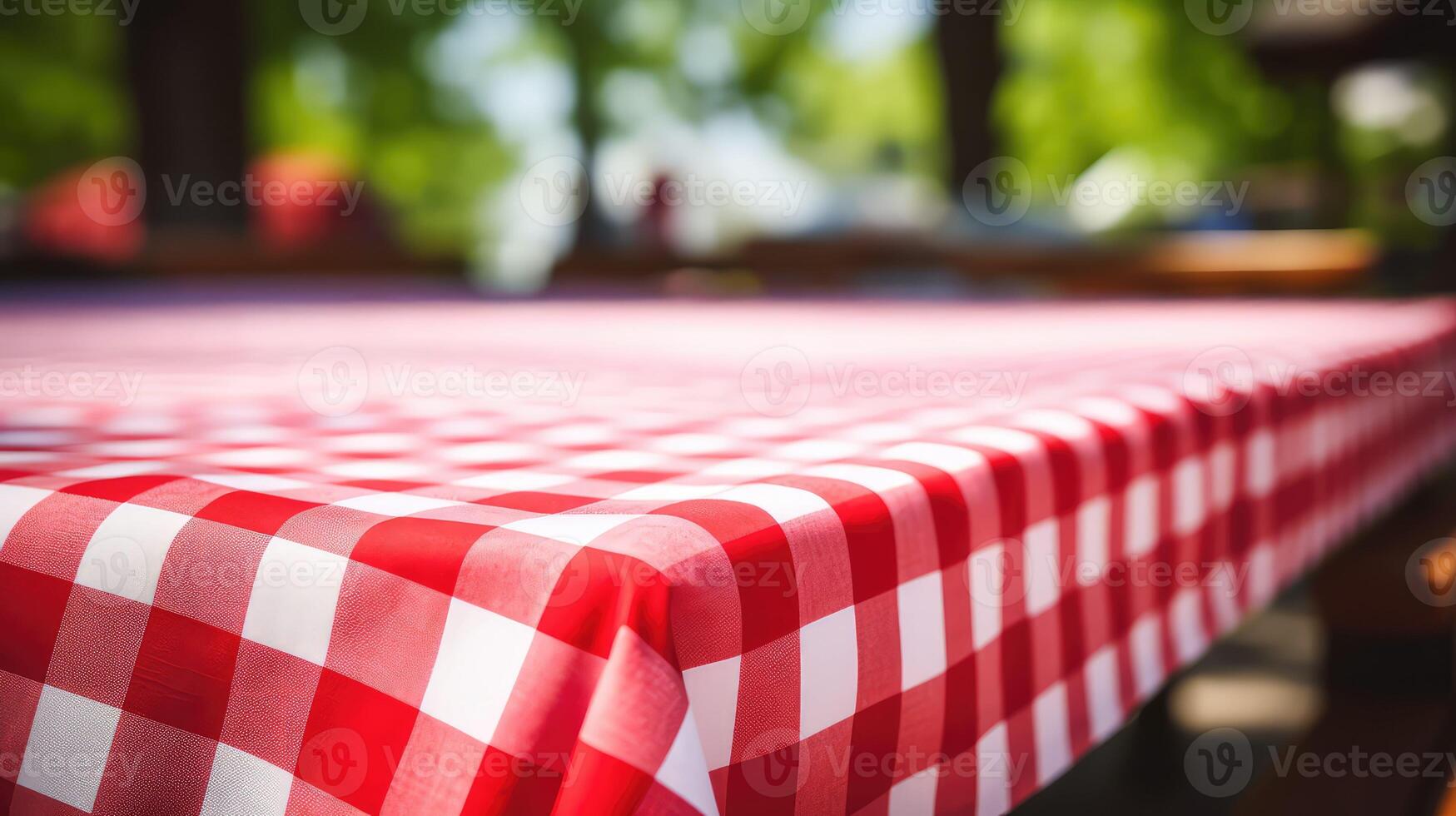 checke red checkered table cloth photo