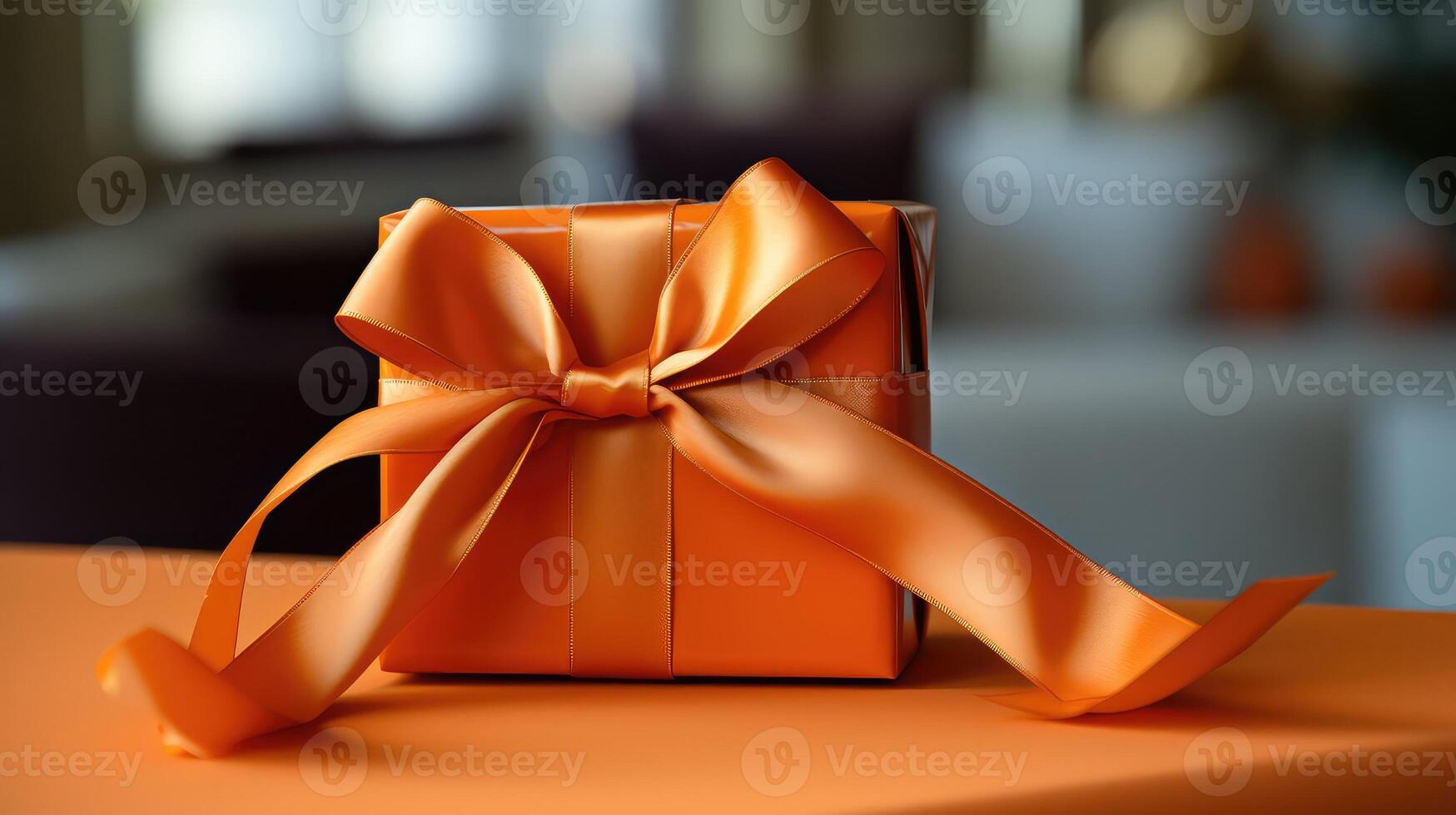 vibrant orange corner ribbon photo