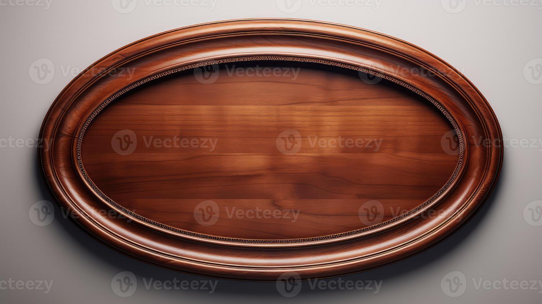 frame wood oval photo