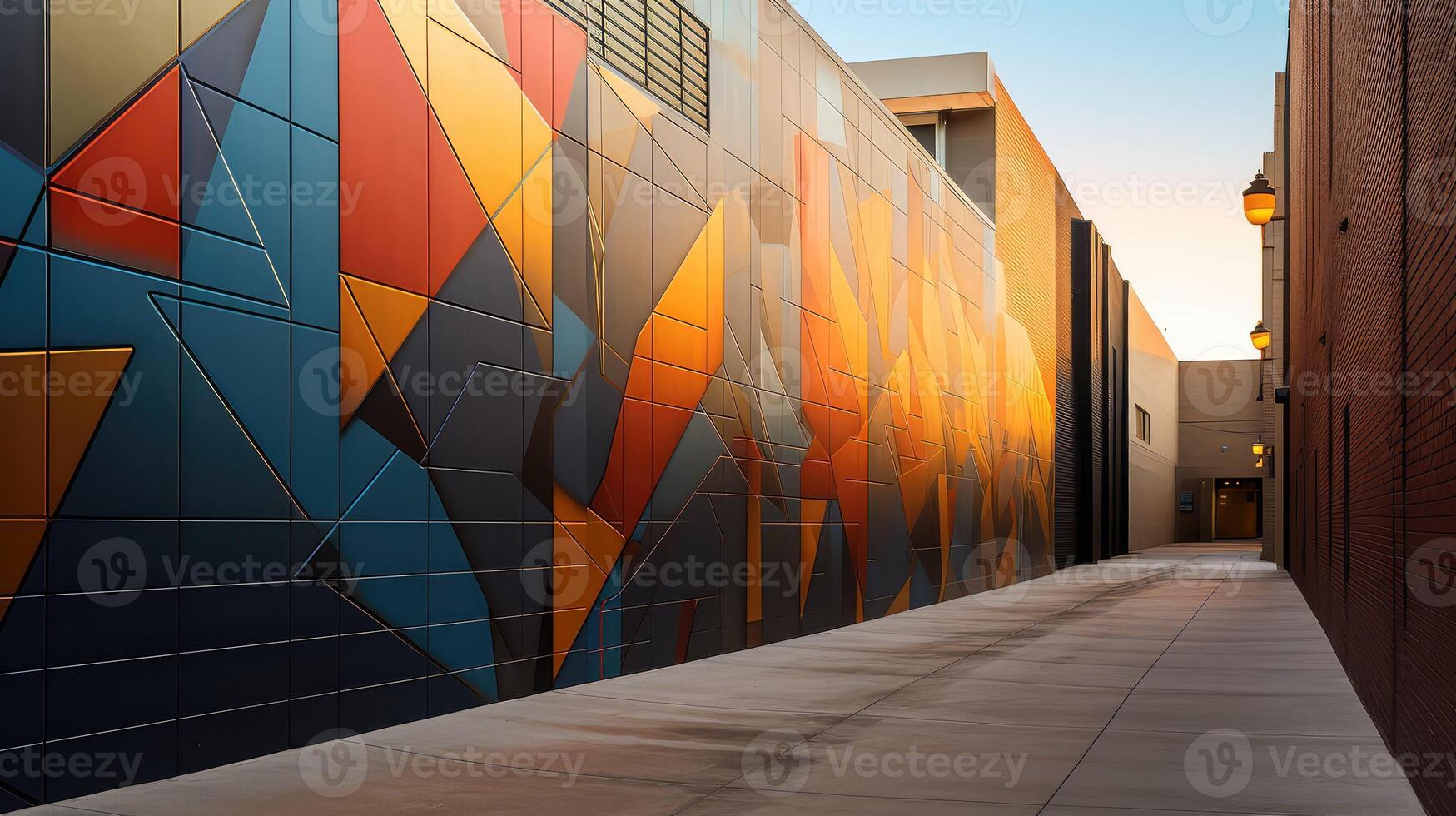 geometric alley wall photo