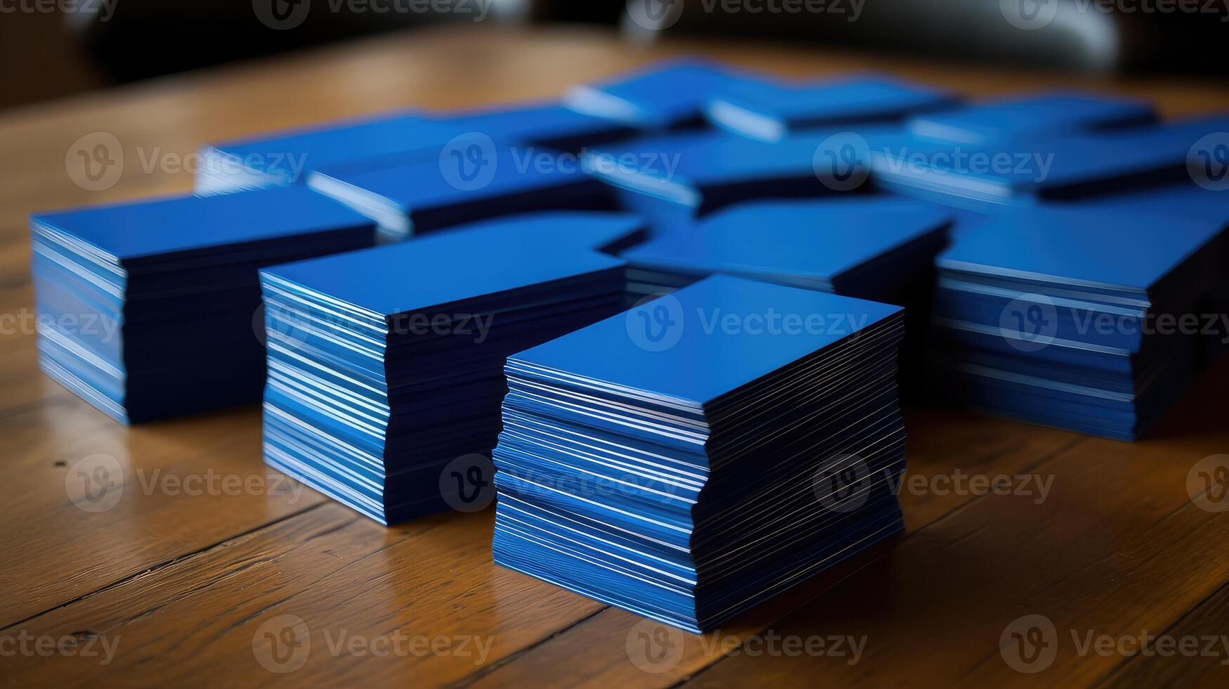 vibrant blue business cards photo