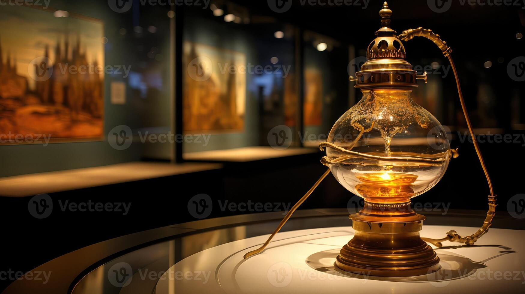 glass biblical oil lamp photo