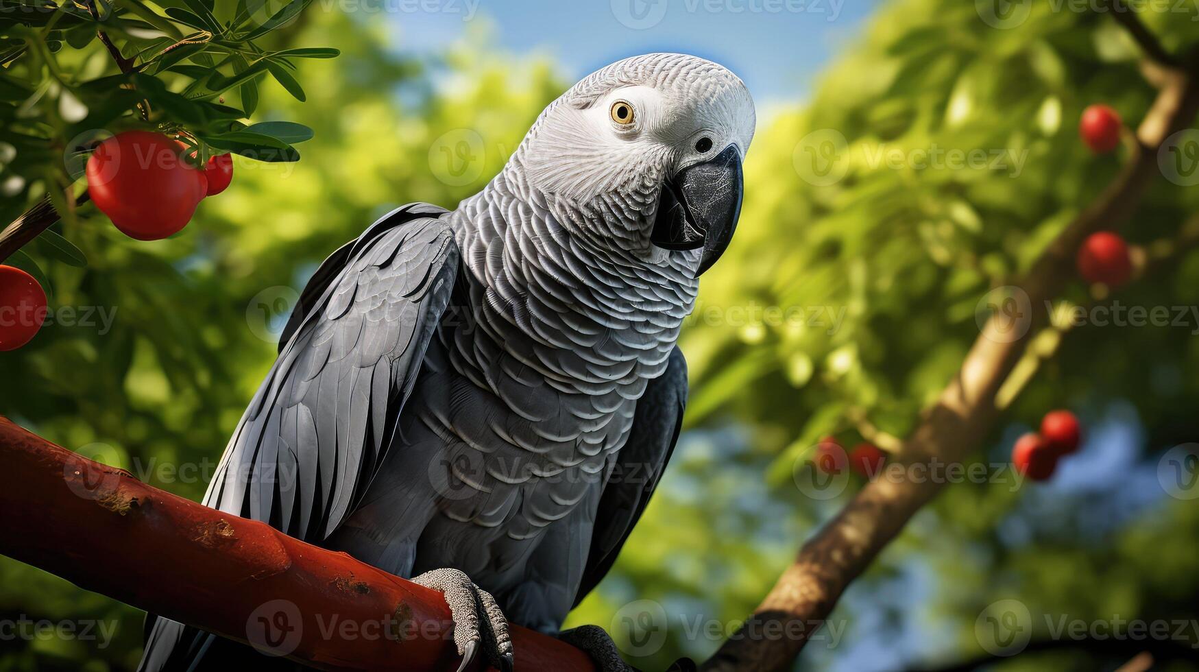 vibrant african grey photo
