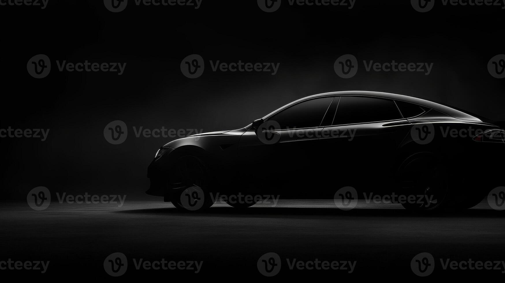 Electric car side profile shadow photo