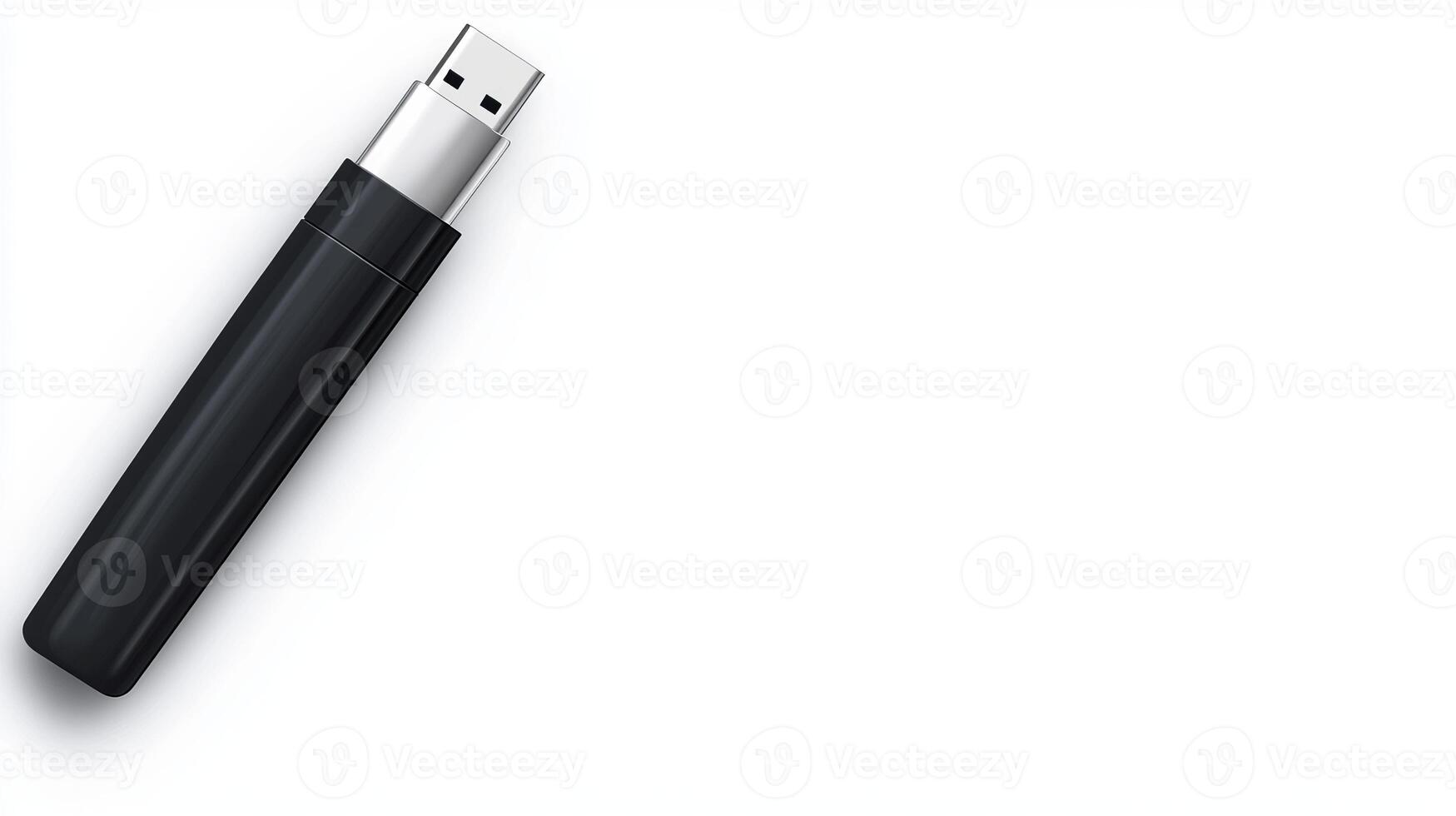 Sleek Black USB Flash Drive with Metallic Connector photo