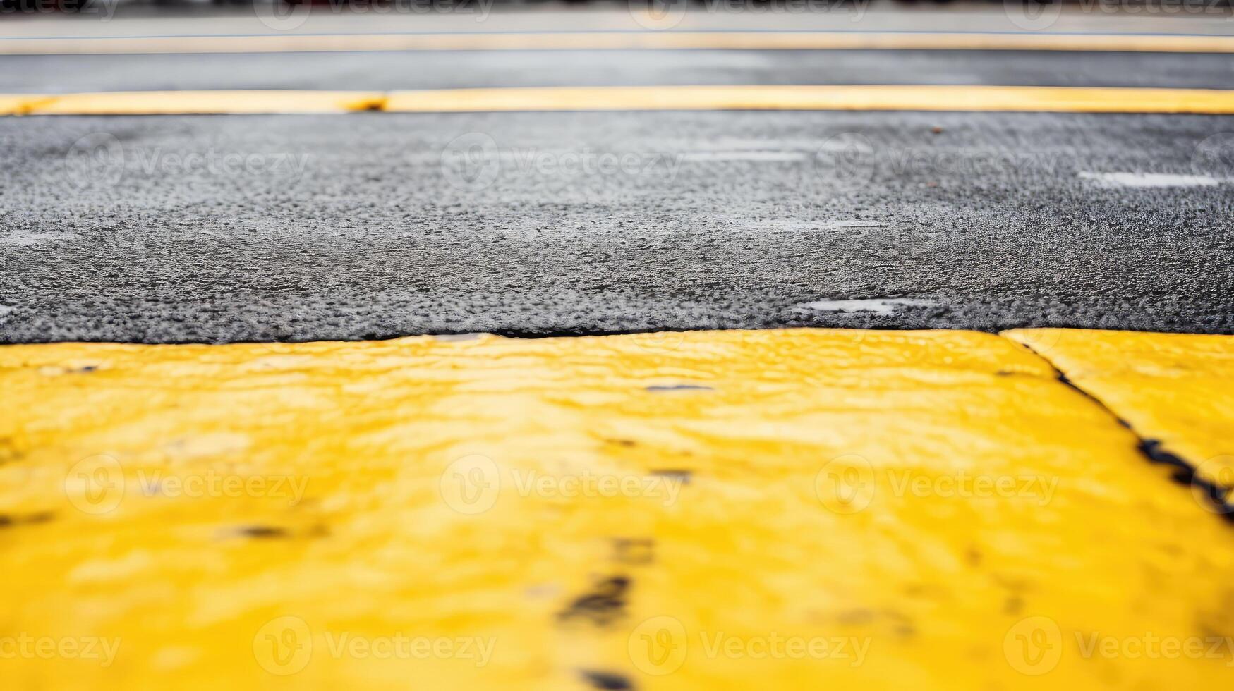 worn road yellow lines photo
