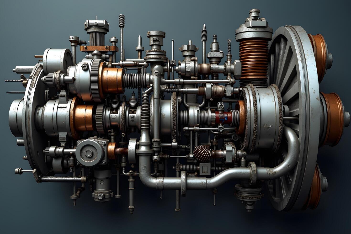 A close up of a mechanical engine photo