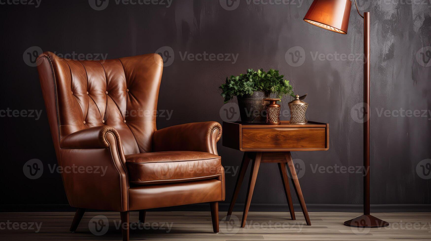 smooth brown leather chair photo