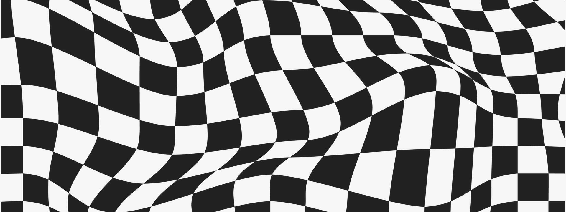 Psychedelic Checkerboard. Abstract groovy background. Hippie horizontal backdrop. Y2k aesthetic. Retro funky illustration. Pattern in trendy 70s cartoon style vector