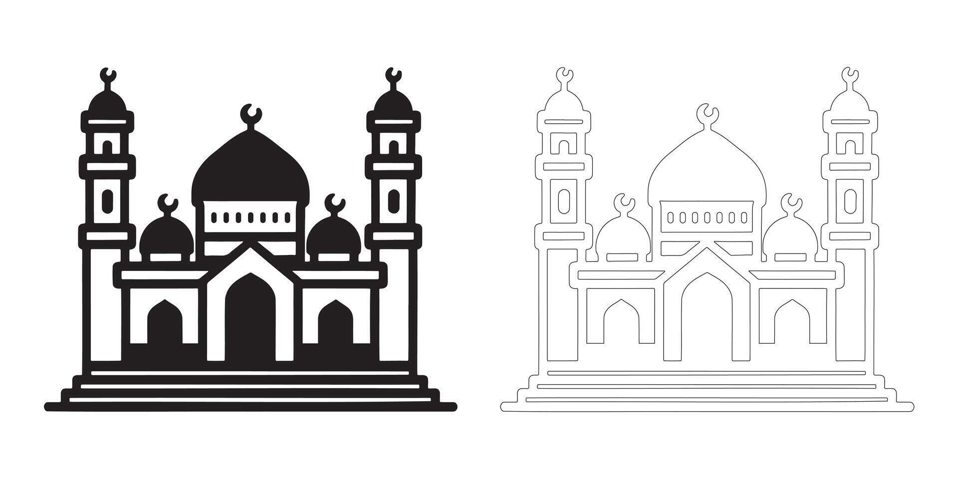 Simple Mosque Line Art vector