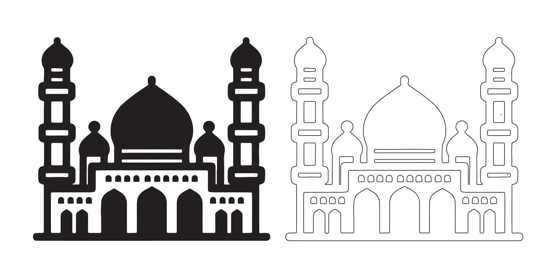 Sacred Silhouette Mosque Design vector