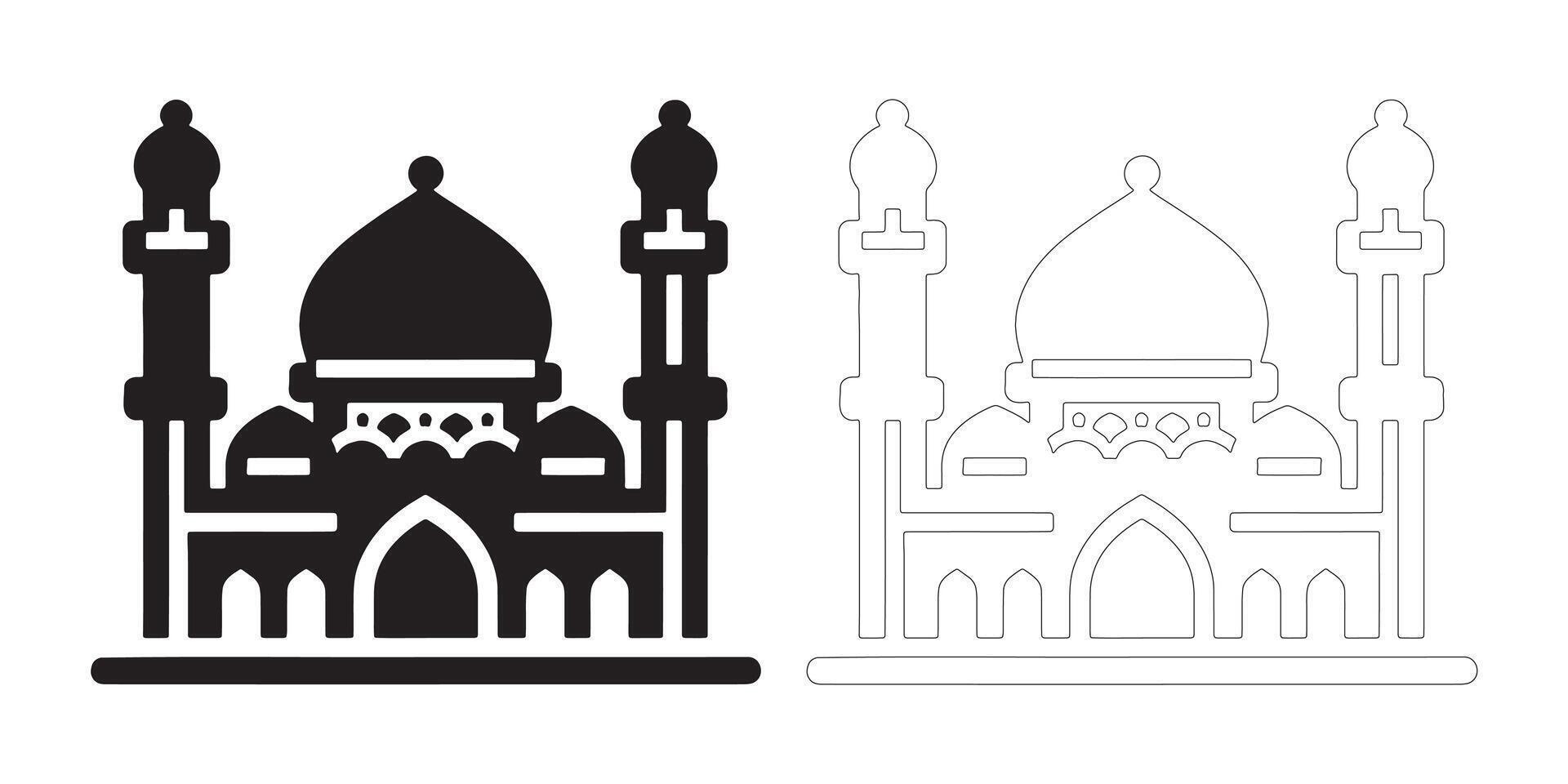 Classic Mosque Silhouette Design vector