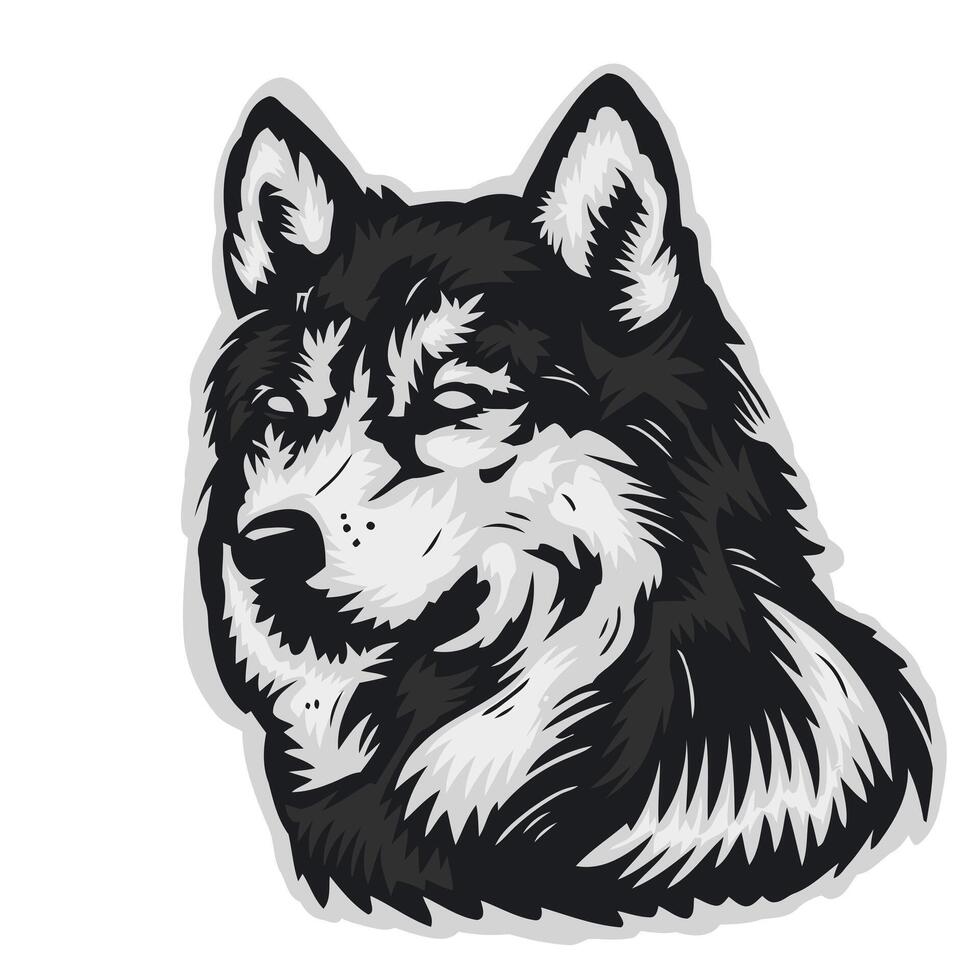 Digital Drawing Dog Animal Husky Illustration Art vector