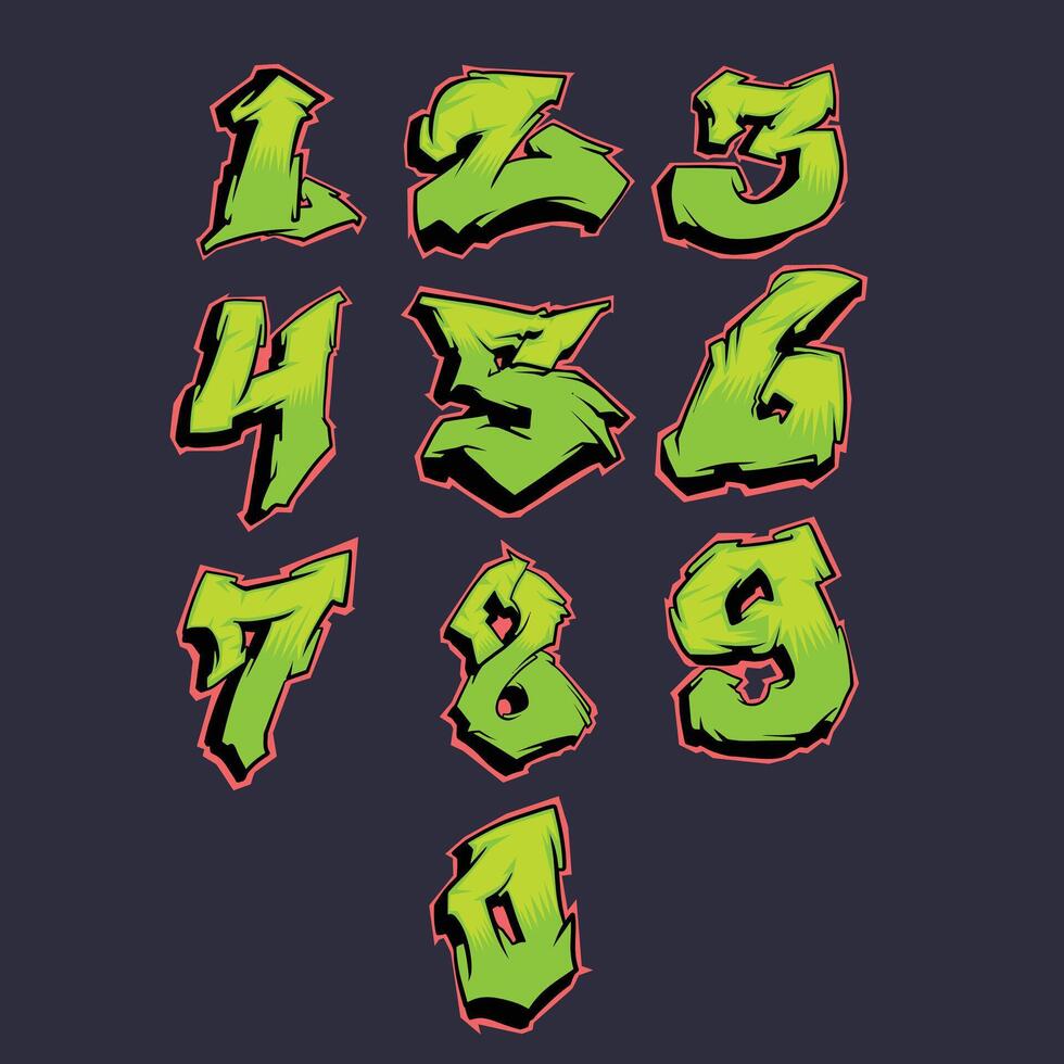 Number Sport Graffiti Racing Art vector