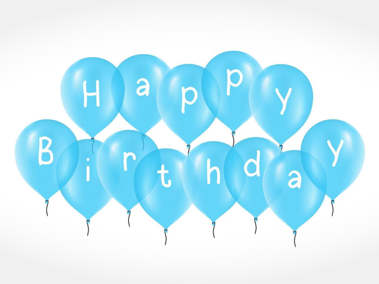 Blue balloons with birthday greetings vector