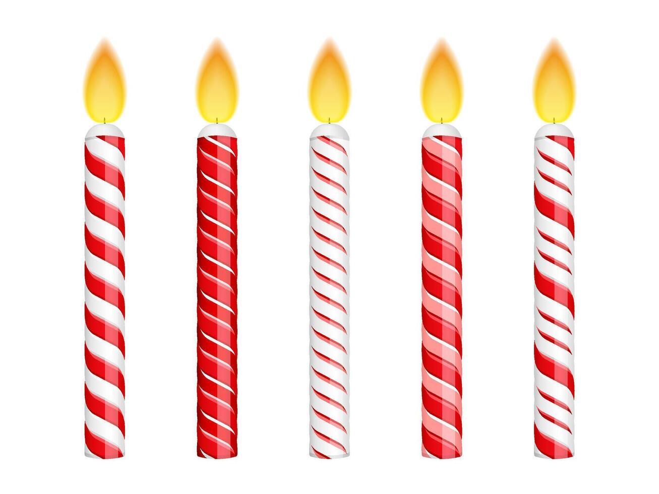 Red birthday candles isolated on whte background vector