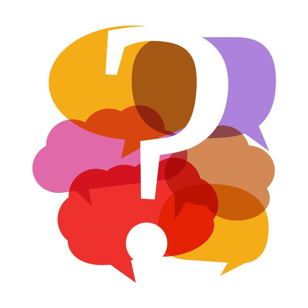 Speech bubbles with question mark vector