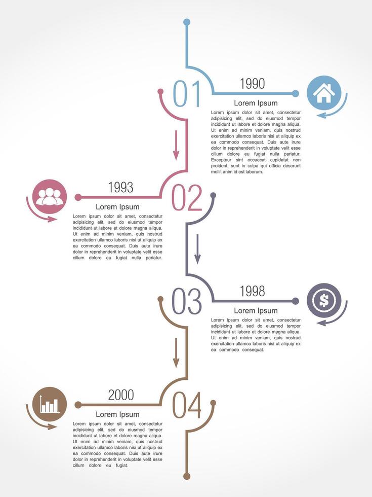 Vertical timeline infographics design template with numbers vector